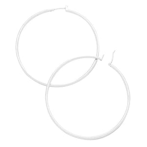 Rhodium 14K Gold Filled Metal Hoop Pin Catch Earrings, put on a pop of color to complete your ensemble. Beautifully crafted design adds a gorgeous glow to any outfit Perfect for adding just the right amount of shimmer & shine . Perfect for Birthday Gift, Valentine's Day Gift, Anniversary Gift, Mother's Day Gift.