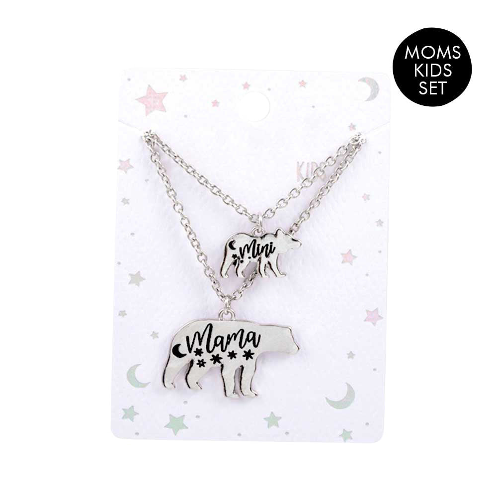 Gold 2PCS Metal mini mama Bear Pendant Mom and Kid Set Necklace, This is a lovely set of matching mini/mama Bear Pendant Necklace. These are ideal as a present for a mother and daughter pair, or any ladies who want to show their special connection. Dressing up with your child is always fun, and these Metal Necklaces make it much more so! This beautiful Moms & Kids set is the ideal mother's day present. 