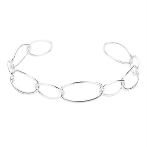 Rhodium Brass Metal Open Oval Link Cuff Bracelet, is beautiful addition to enlightening your beauty to a greater extent and make you feel absolutely special. It adds a pop of pretty color to enrich your attire. Coordinate with any outfit for a any occasion to make you absolutely fabulous and stand out from the crowd. Wear this awesome cuff bracelet at weddings, wedding showers, receptions, anniversaries, etc.