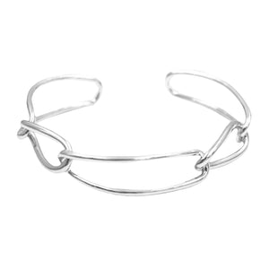 Rhodium Brass Open Metal Link Cuff Bracelet, put on a pop of color to complete your ensemble. Perfect for adding just the right amount of shimmer & shine and a touch of class to special events. Perfect Birthday Gift, Valentine's Gift, Anniversary Gift, Mother's Day Gift, Graduation Gift.