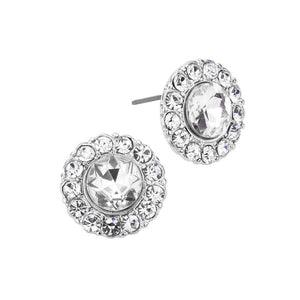 Rhodium Bubble Stone Embellished Round Stud Earrings, Elegance becomes you in these lightweight and playful, shiny glamorous Stone studs, the perfect sparkling accessory to add some sophisticated fun to your next social event. Coordinate this Stud earrings with any ensemble from business casual to everyday wear, the perfect addition to every outfit. Perfect Birthday Gift, Anniversary Gift, Mother's Day Gift, Graduation Gift, Prom Jewelry, Just Because Gift, Thank you Gift.
