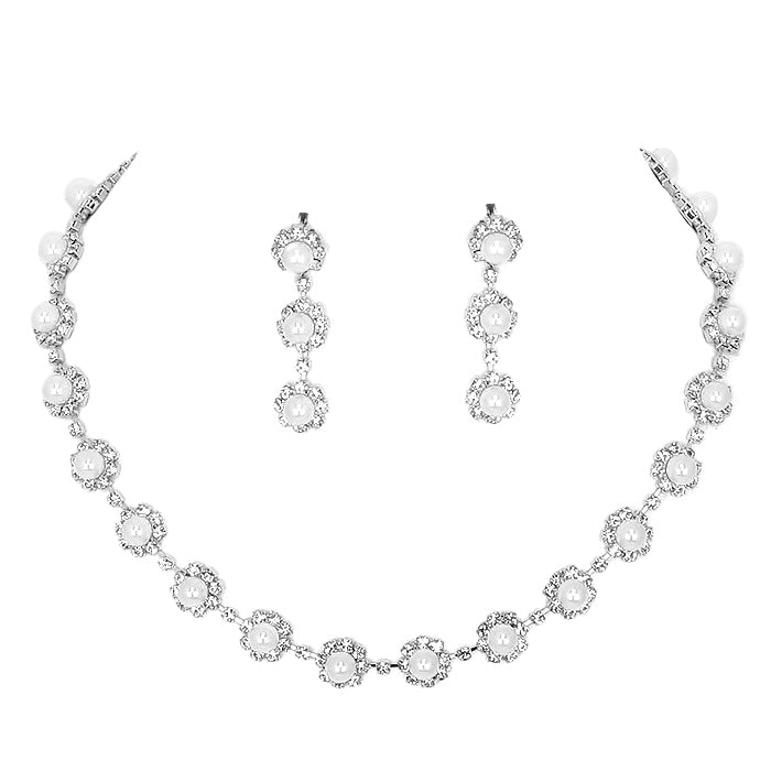 Rhodium Crystal Rhinestone Pearl Flower Collar Necklace, is a unique and gorgeous jewelry set that enriches your beauty and represents your perfect class on special occasions. It will give you an enhanced attraction that will bring smiles to faces with joy. Make your moments beautiful and memorable with this pearl flower necklace. 