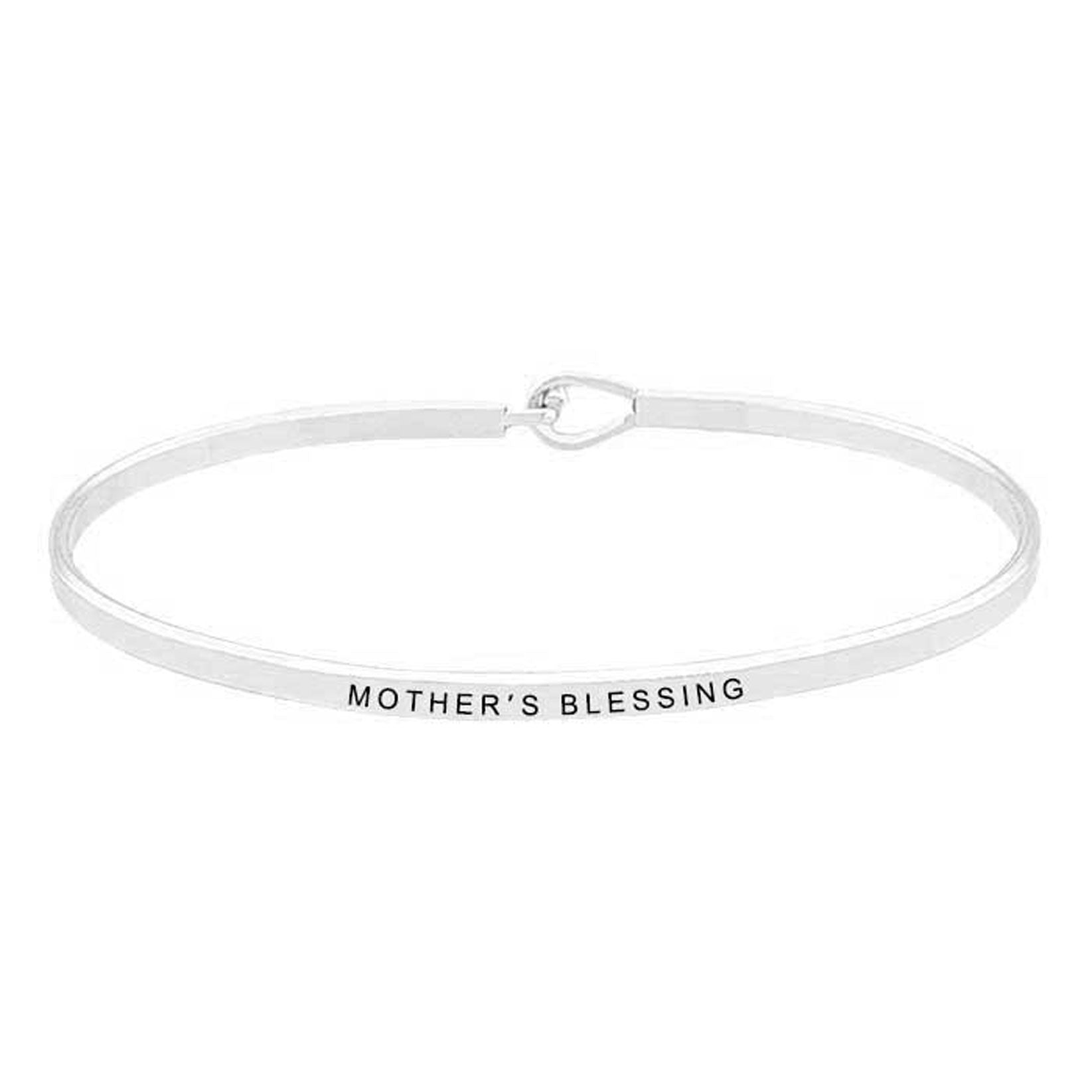 Rhodium Mother's Blessing Brass Thin Metal Hook Bracelet, These metal circle hook bracelets are easy to put on, take off and so comfortable for daily wear. Pair with a tee and jeans to dress up your laid-back look, or add to a shift dress and pumps to enhance your work-ready ensemble. Makes a great gift for any occasion.