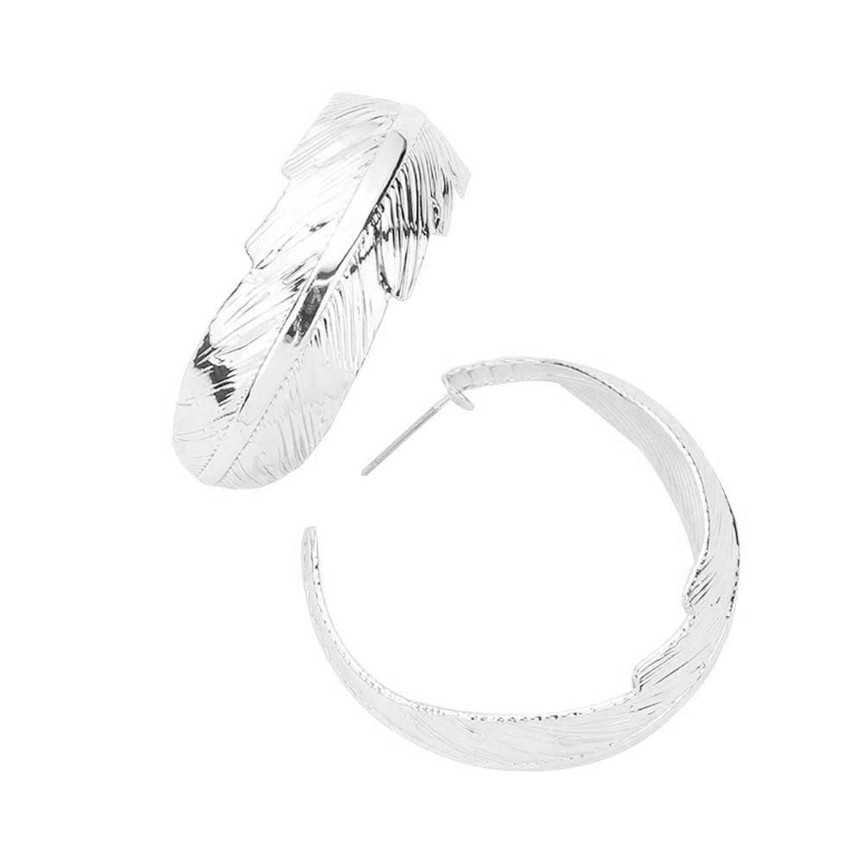 Rhodium Trendy 14K White Gold Dipped Metal Hoop Earrings. Spring is right around the corner, get ready with these bright hoop back metal earrings, add a pop of color to your ensemble. Perfect Birthday Gift, Anniversary Gift, Loved One Gift, Mother's Day Gift, Anniversary Gift, Graduation Gift. Make the women in your life feel special.