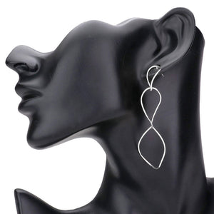 Rhodium Twisted Triple Open Metal Link Dangle Earrings. Look like the ultimate fashionista with these Earrings! Add something special to your outfit this Valentine! Special It will be your new favorite accessory. Perfect Birthday Gift, Mother's Day Gift, Anniversary Gift, Graduation Gift, Valentine's Day Gift, Thank you Gift