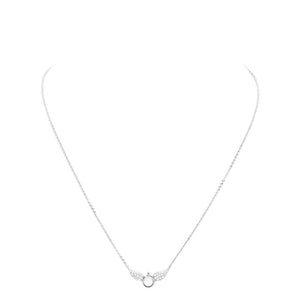 Rhodium White Gold Dipped Cubic Zirconia Wings Pendant Necklace. Get ready with these Necklace, put on a pop of color to complete your ensemble. Perfect for adding just the right amount of shimmer & shine and a touch of class to special events. This  Necklace is the ideal present for all the unique ladies in your life.
