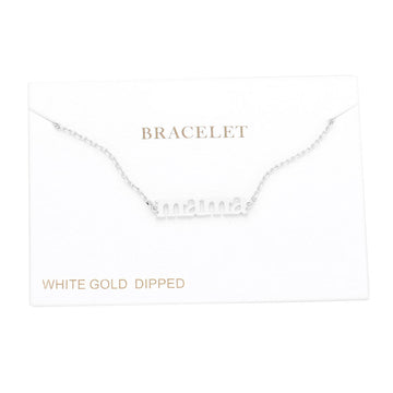 Rhodium White Gold Dipped mama Metal Message Charm Bracelet, Make your Mom feel special with this gorgeous Charm Bracelet gift! Her heart will swell with joy! Designed to add a gorgeous stylish glow to any outfit. Show mom how much she is appreciated & loved. This piece is versatile and goes with practically anything! This mom's bracelet is perfect Mother's Day gift for all the special women in your life, be it mother, wife, sister or daughter.