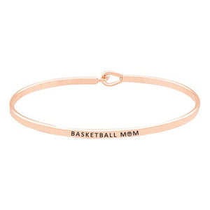 Rose Gold "Basketball Mom" Brass Thin Metal Hook Bracelet Thin Basketball Mom Hook Bracelet, wear with your favorite tops & dresses all year round! thank mom for supporting you at your basketball games, let her how much she is loved and appreciated. This piece is versatile and goes with practically anything! Great gift for Birthday, Mother's Day Gift, Just Because Gift, Thank you Gift