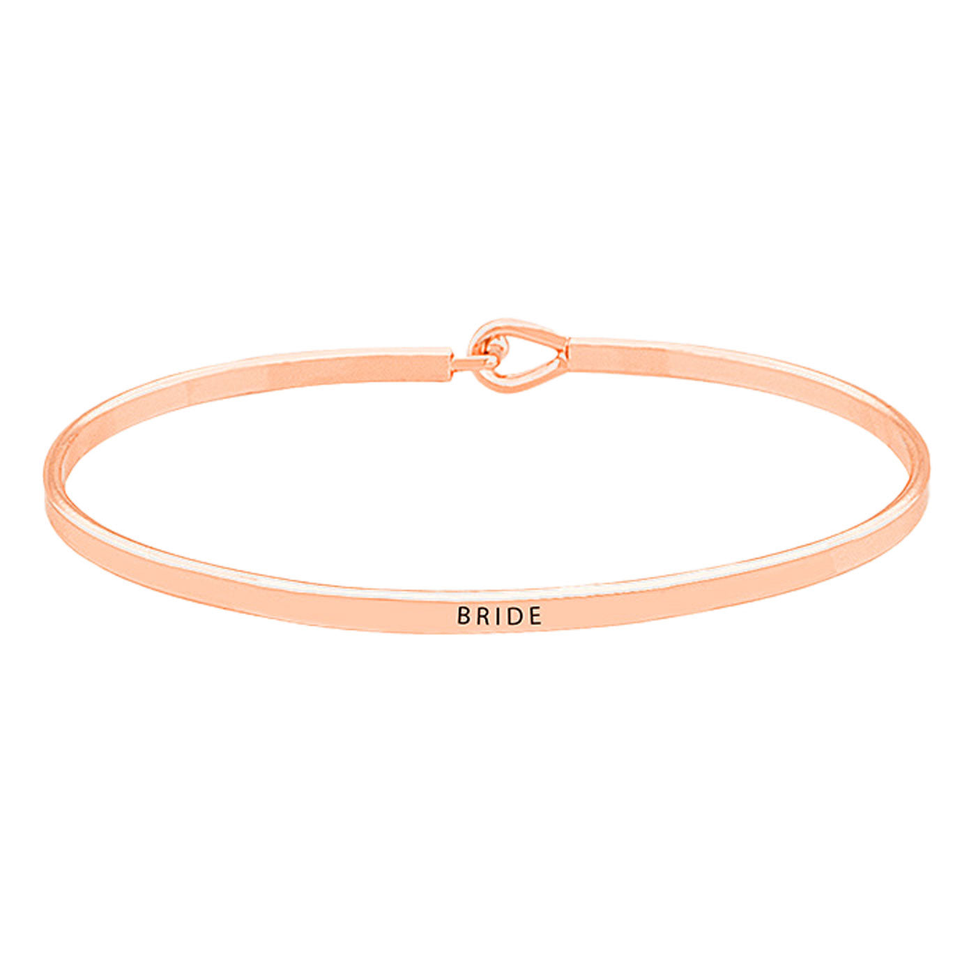 Rose Gold Bride Thin Metal Hook Bracelet, is an awesome gift idea for the bride to make her surprised with this beautiful message Bracelet. Perfect choice for the wedding, reception, anniversary, thank you, special occasion, bachelorette Party and wedding shower, etc. to have a unique and beautiful look with the wedding or special outfit. 