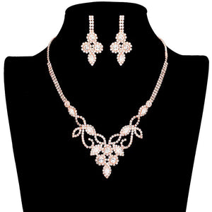 Rose Gold CZ Stone Pave Flower Necklace. Get ready with these beautiful statement pave necklace, will bring a lovely put on a pop of color to your look. Bright enhancement and floral design will coordinate with any ensemble from business casual to wear. The beautiful combination of Flower themed necklace are the perfect gift for the women in your lives who love flower.