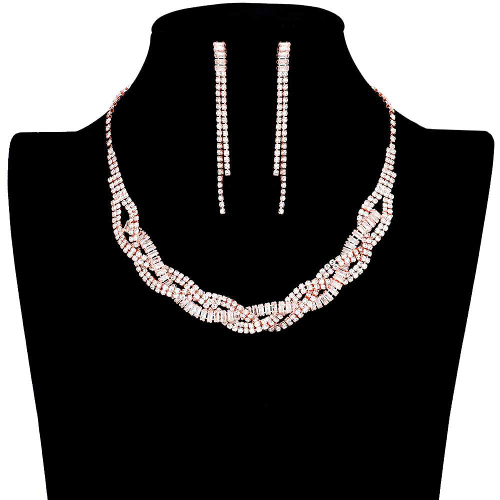 Rose Gold CZ Stone Pave Necklace. Get ready with these Pave Necklace, put on a pop of color to complete your ensemble. Perfect for adding just the right amount of shimmer & shine and a touch of class to special events. Wearing this pave necklace will make you look like extra glamor. Perfect Birthday Gift, Anniversary Gift, Mother's Day Gift, Valentine's Day Gift.