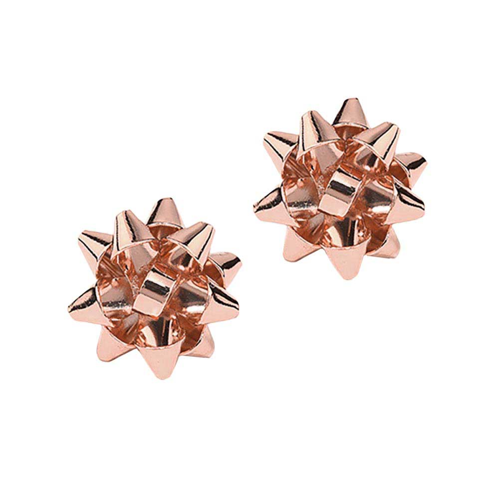 Rose Gold Elle Christmas Gift Bow Stud Earrings Christmas Gift Bow Earrings Christmas Earrings, perfect for the festive season, embrace the Christmas spirit with these dainty holiday earrings, add cheer to your ears, they are bound to cause a smile or two. Perfect Gift December Birthdays, Christmas, Stocking Stuffers, Secret Santa, BFF, etc