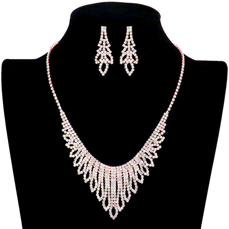 Rose Gold Marquise Pointed Rhinestone Pave Necklace, Get ready with these rhinestone Pave Necklace, put on a pop of color to complete your ensemble. Perfect for adding just the right amount of shimmer & shine and a touch of class to special events. Wearing this pave necklace will make you look like extra glamor. Perfect Birthday Gift, Anniversary Gift, Mother's Day Gift, Valentine's Day Gift.