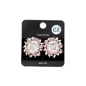 Rose Gold Marquise Teardrop Stone Trimmed Rectangle Stud Evening Earrings, teardrop Stud Evening Earrings Marquise Teardrop Earrings Special Occasion, the perfect set of sparkling earrings, pair these glitzy studs with any ensemble for a polished & sophisticated look. Wear these intricate Teardrop Stone earrings to stand out and be trendy this season!