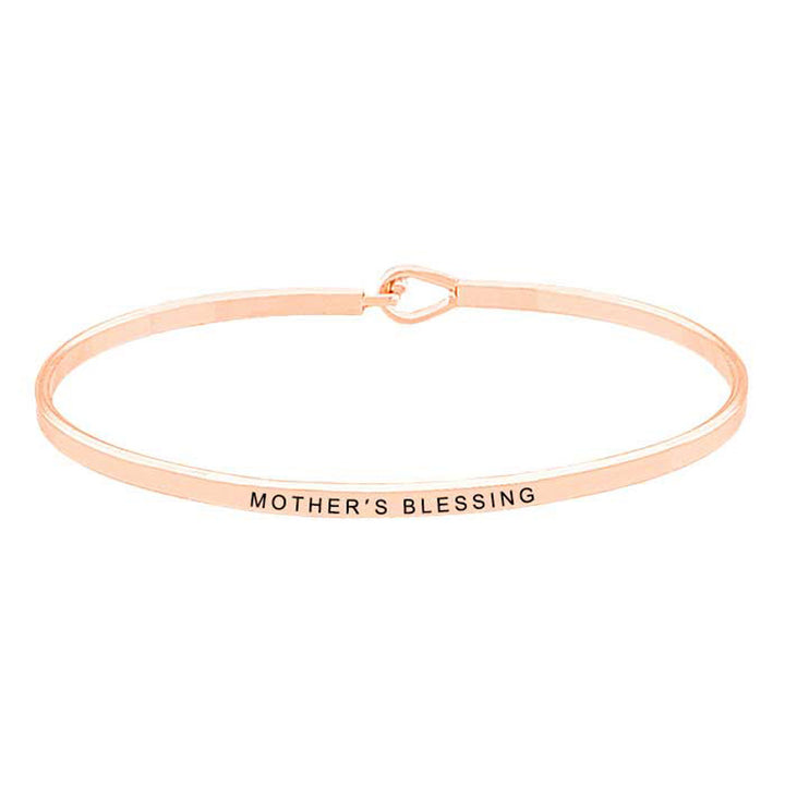 Rose Gold Mother's Blessing Brass Thin Metal Hook Bracelet, These metal circle hook bracelets are easy to put on, take off and so comfortable for daily wear. Pair with a tee and jeans to dress up your laid-back look, or add to a shift dress and pumps to enhance your work-ready ensemble. Makes a great gift for any occasion.