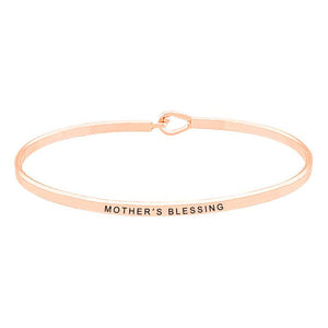 Rose Gold Mother's Blessing Brass Thin Metal Hook Bracelet, These metal circle hook bracelets are easy to put on, take off and so comfortable for daily wear. Pair with a tee and jeans to dress up your laid-back look, or add to a shift dress and pumps to enhance your work-ready ensemble. Makes a great gift for any occasion.