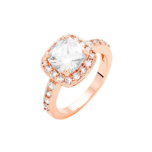 Rose Gold Rhodium Gold Plated Cubic Zirconia Halo Statement Ring. Look like the ultimate fashionista with these Ring! Add something special to your outfit! special It will be your new favorite accessory. Perfect Birthday Gift, Mother's Day Gift, Anniversary Gift, Graduation Gift, Prom Jewelry, Valentine's Day Gift, Thank you Gift.