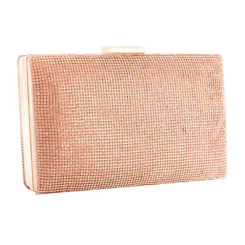 Shimmery Evening Clutch Bag - RoseGold