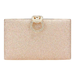 Rose Gold Shimmery Evening Clutch Crossbody Bag, The high-quality clutch is elegant and glamorous. Ladies' luxury night clutch purses and evening bags, which is a very practical handbag. The unique design will make you shine. perfect for money, credit cards, keys or coins, etc. This Shimmery evening detachable clutch bag  Crossbody chain strap, sparkling adorn all sides of this lustrous style, special occasion bag, will add a romantic and glamorous touch to your special day.