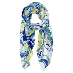 Royal Blue Abstract Printed Oblong Scarf, This lightweight oblong scarf in soothing colors features a traditional Abstract design. The beautifully crafted design adds a gorgeous glow to any outfit. Suitable for holidays, Casual, or any Occasions in Spring, Summer, and Autumn. There is a perfect gift for any occasion.