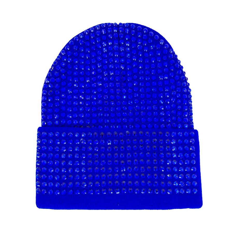 Royal Blue Bling Studded Beanie Hat, The beanie hat is made of soft, gentle, skin-friendly, and elastic fabric, which is very comfortable to wear. This exquisite design is embellished with shimmering Bling Studded for the ultimate glam look! It provides warmth to your head and ears, protects you from the wind, and becomes your ideal companion in spring, autumn and winter. Suitable for wearing for a variety of outdoor activities, such as shopping, hiking, biking, mountaineering, rock climbing, etc.