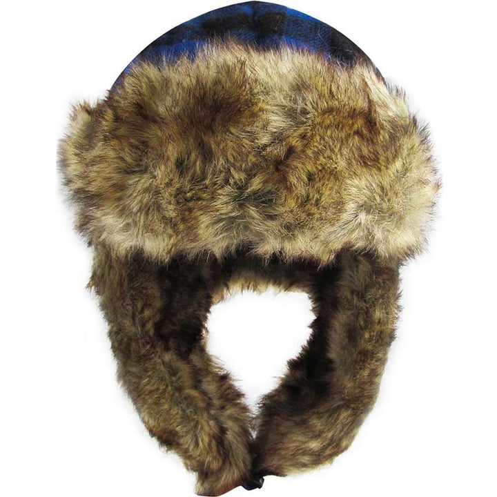 Royal Blue Buffalo Check Patterned Trapper Hat, Soft Structured Fashion with Fur Ear very comfortable winter hat is so soft, its plush Ear Flaps will keep you so warm, and the fur lining keeps you toasty in the coldest weather. Its comforting fur lining provides an added bit of warmth that's perfect for keeping heads covered while paying a nod to your favorites.