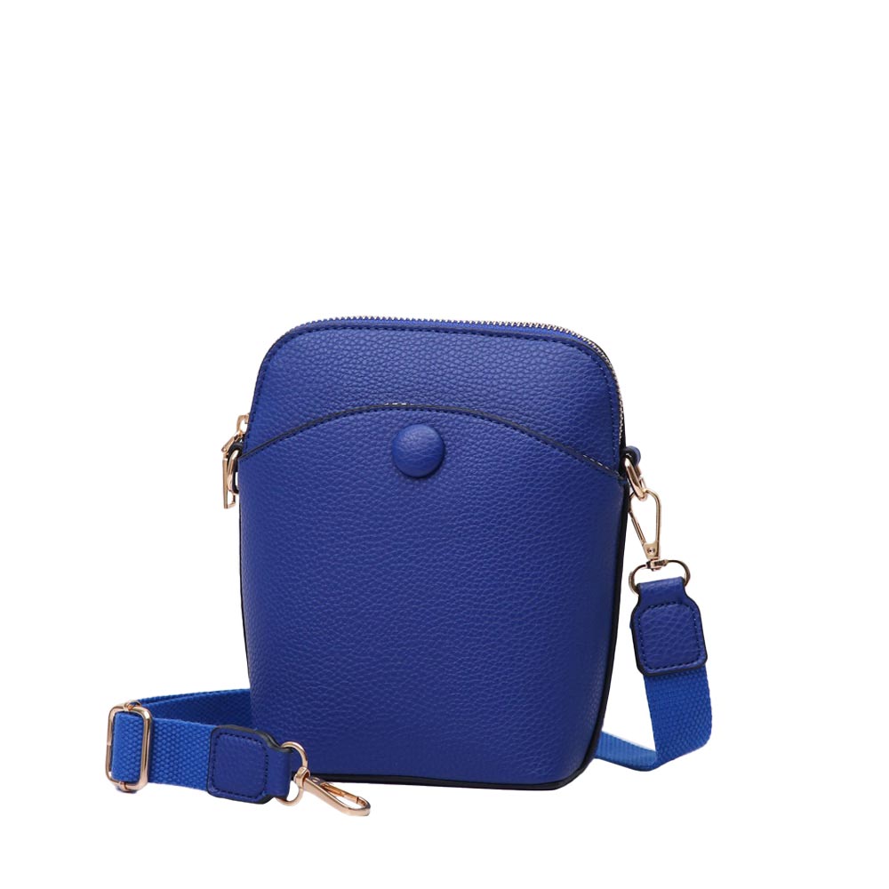 Royal Blue Pebbled Faux Leather Mini Crossbody Bag, is a beautiful and useful addition to your attire that amps up your confidence and beauty to a greater extent. You can carry all of your handy stuff all together in this mini crossbody bag. The beautiful color variations make it cool and more attractive while carrying. The Crossbody bag comes in a Solid color that will go with any outfit in perfect style. 