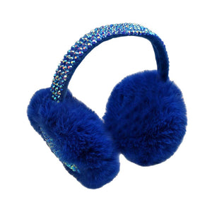 Royal Blue Studded Fluffy Plush Fur Foldable Earmuff, is soft & furry that will shield your ears from cold winter weather ensuring all-day comfort. The plush fur foldable design earmuff creates a cozy feel & gives you a trendy look. It's both comfy and fashionable. These are so soft and toasty that you’ll want to wear them everywhere, especially while running out of the door in the cold weather in the mood.