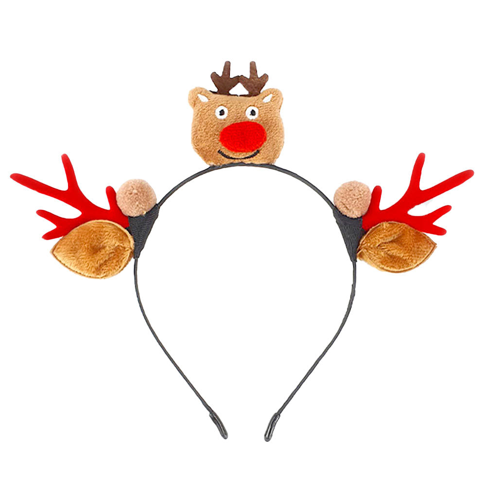 Rudolph Reindeer Christmas Funny Cute Headband. Become Christmassy from head to toe with this totally adorable Rudolph the reindeer headband. Best gift for the people who loves Christmas. And Rudolph!