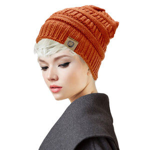 Rust Acrylic Solid Knitted Hashtag Beanie Hat. Before running out the door into the cool air, you’ll want to reach for these toasty beanie to keep your hands incredibly warm. Accessorize the fun way with these beanie, it's the autumnal touch you need to finish your outfit in style. Awesome winter gift accessory!