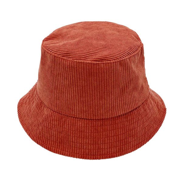 Rust Solid Corduroy Bucket Hat, show your trendy side with this floral corduroy bucket hat. Adds a great accent to your wardrobe, This elegant, timeless & classic Bucket Hat looks fashionable. Perfect for that bad hair day, or simply casual everyday wear;  Accessorize the fun way with this solid Corduroy bucket hat. It's the autumnal touch you need to finish your outfit in style. Awesome winter gift accessory.