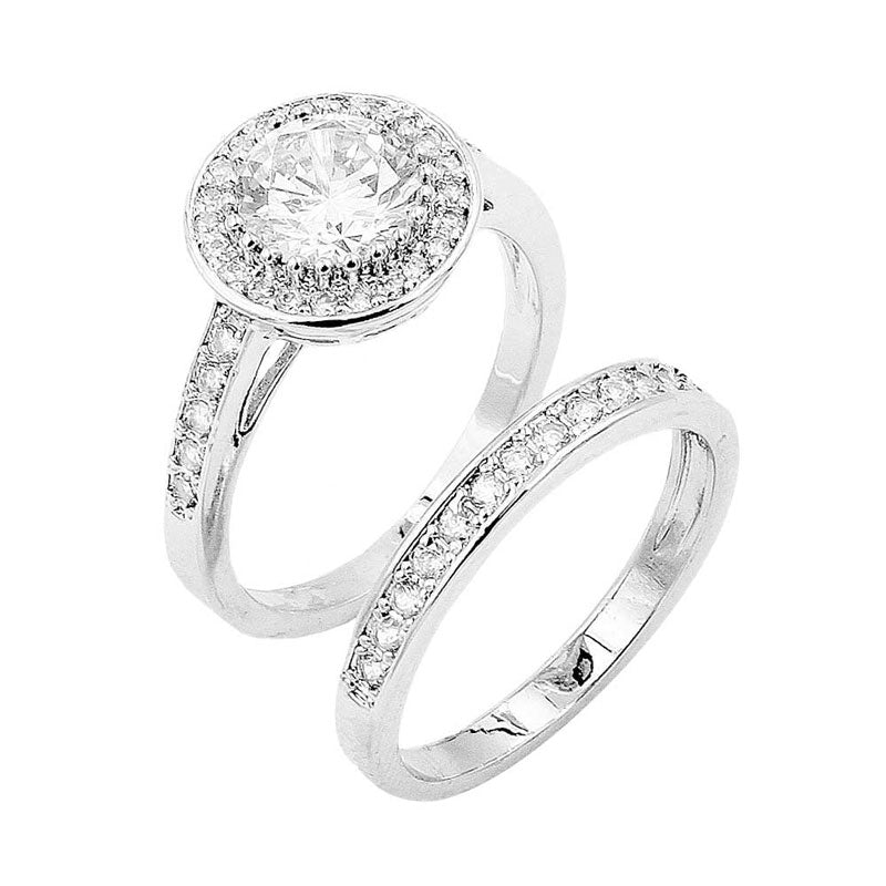 SIlver 2PCS Plated CZ Embellished Rings. Polish your elegance with the sparkling band. If you prefer timeless glamour, this cut is meant for you. Perfect Birthday Gift, Anniversary Gift, Mother's Day Gift, Anniversary Gift, Graduation Gift, Prom Jewelry, Valentine's Day Gift, Thank you Gift.