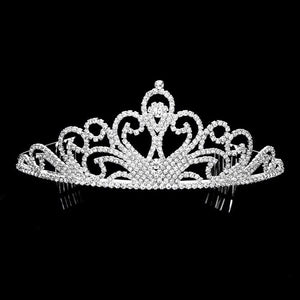 Silver Rhinestone Princess Tiara, this mini tiara is made of rhinestone; Easy wear, sturdy and non-breakable headgear. The mini hair accessory is really beautiful, Pretty and lightweight. Makes You More Eye-catching at events and wherever you go. Suitable for Wedding, Engagement, Birthday Party, Any Occasion You Want to Be More Charming.