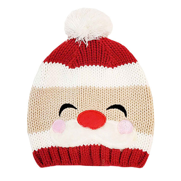 Santa Claus Christmas Yarn Pom Pom Cozy Winter Beanie Hat. Before running out the door into the cool air, you’ll want to reach for this toasty beanie to keep you incredibly warm. Accessorize the fun way with this beanie hat, it's the autumnal touch you need to finish your outfit in style. Awesome winter gift accessory!