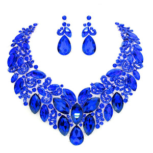 Sapphire Marquise Stone Cluster Accented Evening Necklace Look like the ultimate fashionista with these Earrings! Add something special to your outfit ! It will be your new favourite accessory. Perfect Birthday Gift, Anniversary Gift, Mother's Day Gift, Graduation Gift, Prom J ewellery, Just Because Gift, Thank you Gift