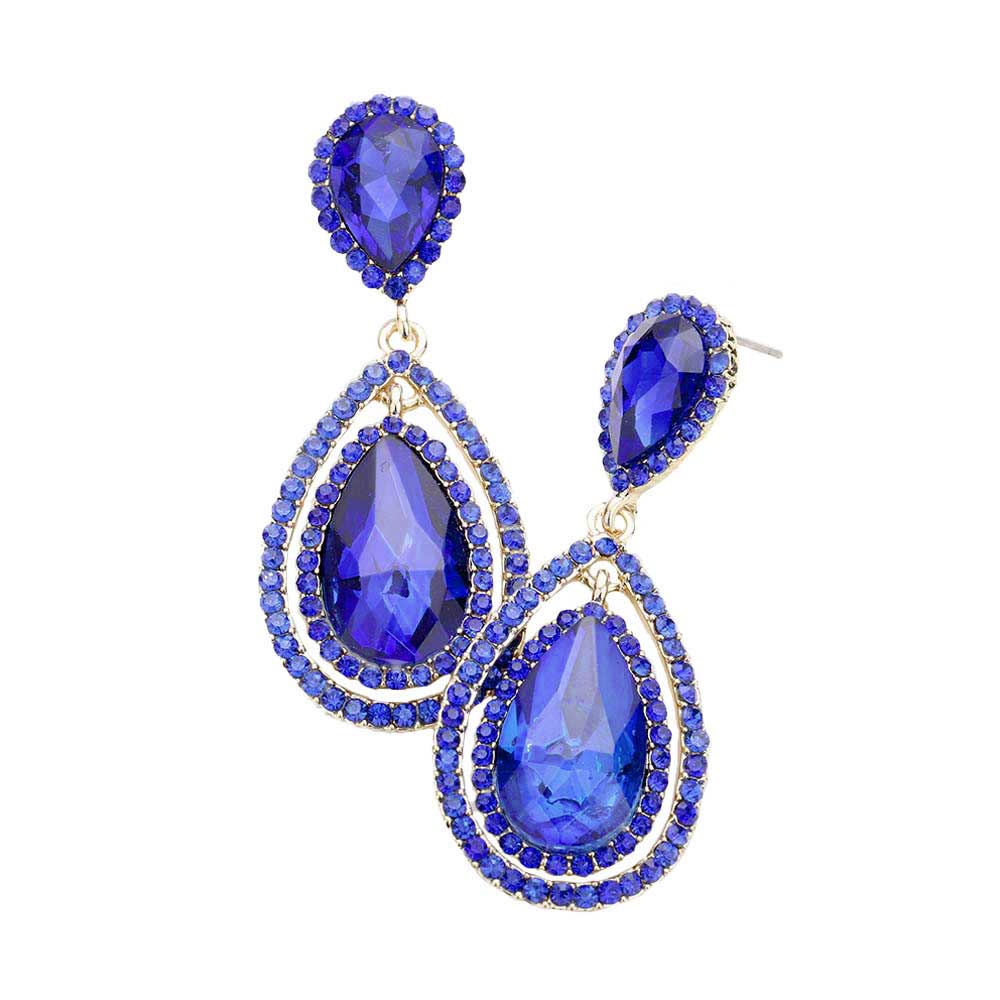 Sapphire Teardrop Crystal Rhinestone Dangle Evening Earrings, these Crystal Evening dangles earrings are lightweight and make a stylish addition to your fashion earring and jewelry collection. put on a pop of color to complete your ensemble. Jewelry that fits your lifestyle! Perfect Birthday Gift, Anniversary Gift, Mother's Day Gift, Graduation Gift, Prom Jewelry, Just Because Gift, Thank you Gift.
