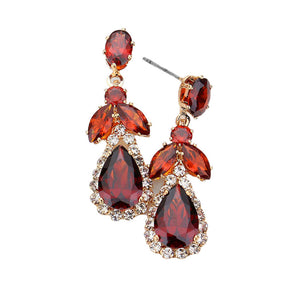 Siam CZ Multi Stone Dangle Evening Earrings, Get ready with these Dangle Evening Earrings put on a pop of color to complete your ensemble. Perfect for adding just the right amount of shimmer & shine and a touch of class to special events. Perfect Birthday Gift, Anniversary Gift, Mother's Day Gift, Graduation Gift.