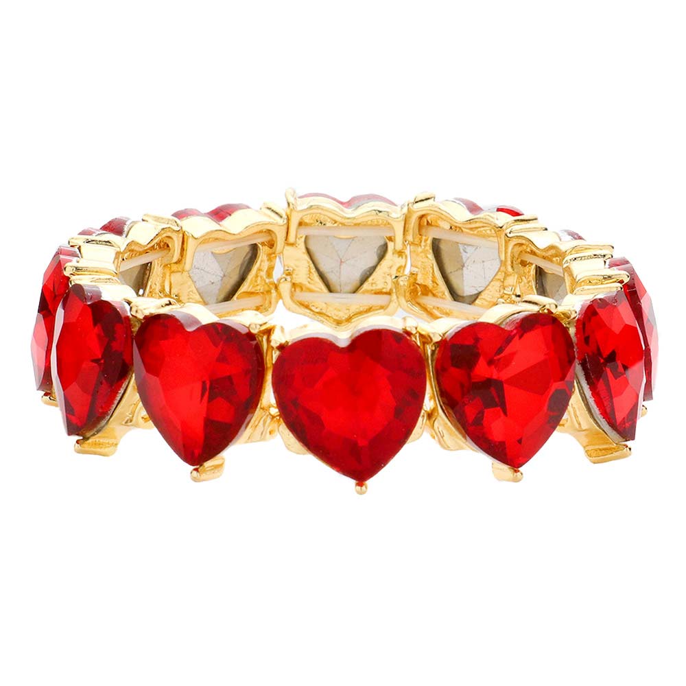 Siam Heart Stone Stretch Evening Bracelet, Get ready with this stone stretchable Bracelet and put on a pop of color to complete your ensemble. Perfect for adding just the right amount of shimmer & shine and a touch of class to special events. Wear with different outfits to add perfect luxe and class with incomparable beauty. Just what you need to update in your wardrobe. 