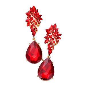 Siam Marquise Stone Cluster Teardrop Dangle Evening Earrings. These gorgeous stone pieces will show your class in any special occasion. The elegance of these stone goes unmatched, great for wearing at a party! Perfect jewelry to enhance your look. Awesome gift for birthday, Anniversary, Valentine’s Day or any special occasion.