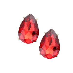 Siam Post Back Teardrop Stone Evening Earrings. Beautifully crafted design adds a gorgeous glow to any outfit. Jewelry that fits your lifestyle! Perfect Birthday Gift, Anniversary Gift, Mother's Day Gift, Anniversary Gift, Graduation Gift, Prom Jewelry, Just Because Gift, Thank you Gift.