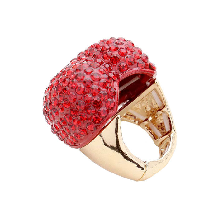 Siam Trendy Stylish Rhinestone Pave Heart Stretch Ring. Beautifully crafted design adds a gorgeous glow to any outfit. Jewelry that fits your lifestyle! Perfect Birthday Gift, Anniversary Gift, Mother's Day Gift, Anniversary Gift, Valentine's Day Gift, Graduation Gift, Prom Jewelry, Just Because Gift, Thank you Gift.