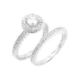 Silver 2PCS Round Rhodium Plated CZ Embellished Rings, undoubtedly the most classic cut, the round cut styles are coveted for their versatility and breathtaking brilliance. If you prefer timeless glamour, this cut is meant for you. Perfect Birthday Gift, Anniversary Gift, Mother's Day Gift, Graduation Gift, Just Because Gift, Thank you Gift.