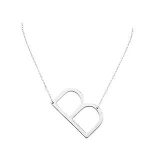 Silver B Monogram Metal Pendant Necklace. Beautifully crafted design adds a gorgeous glow to any outfit. Jewelry that fits your lifestyle! Perfect Birthday Gift, Anniversary Gift, Mother's Day Gift, Anniversary Gift, Graduation Gift, Prom Jewelry, Just Because Gift, Thank you Gift.