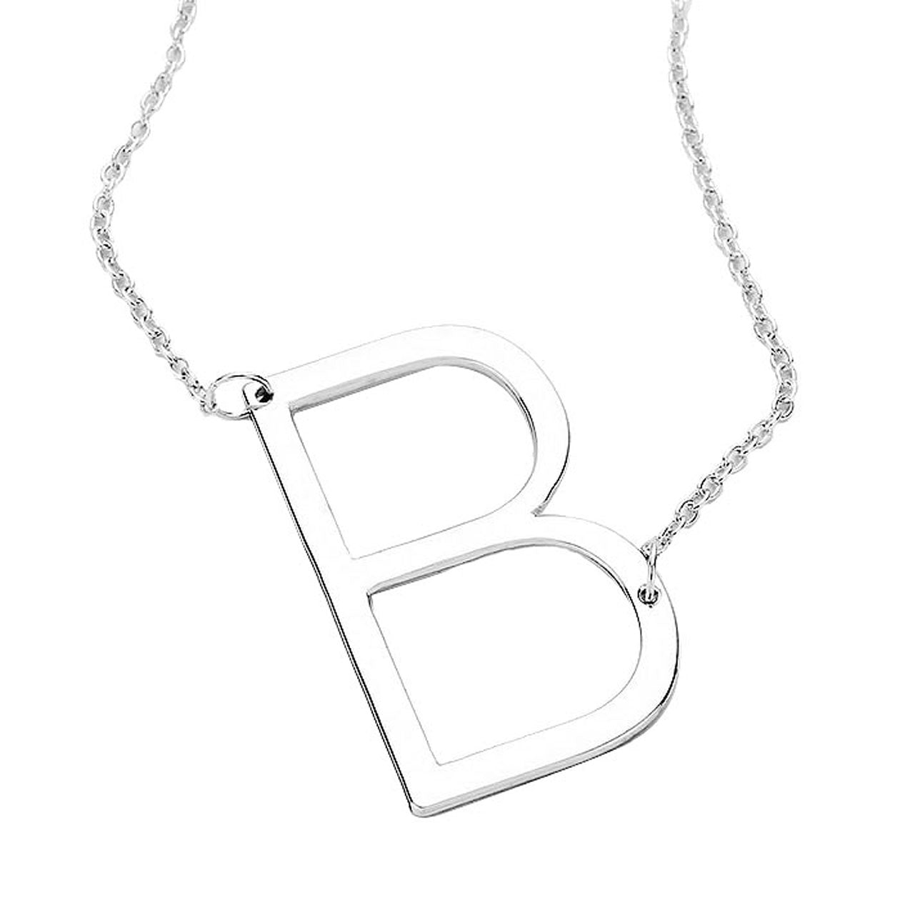 Gold B Monogram Metal Pendant Necklace. Beautifully crafted design adds a gorgeous glow to any outfit. Jewelry that fits your lifestyle! Perfect Birthday Gift, Anniversary Gift, Mother's Day Gift, Anniversary Gift, Graduation Gift, Prom Jewelry, Just Because Gift, Thank you Gift.