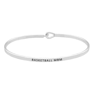 "Basketball Mom" Brass Thin Metal Hook Bracelet Thin Basketball Mom Hook Bracelet, wear with your favorite tops & dresses all year round! Thank mom for supporting you at your basketball games, let her know how much she is loved and appreciated. Great Birthday Gift, Mother's Day Gift, Just Because Gift, Thank you Gift 