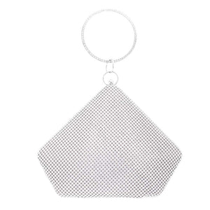 Silver Bling Angled Evening Tote Crossbody Bag, is beautifully designed and fit for all occasions & places. Show your trendy side with this awesome tote crossbody bag. Versatile enough for carrying straight through the week, perfectly lightweight to carry around all day on special occasions. Perfect for makeup, money, credit cards, keys or coins, and many more things. 