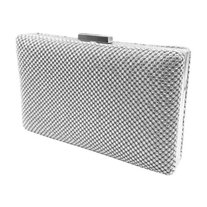 Silver Bling Clutch Evening Crossbody Bag, is beautifully designed and fit for all occasions & places. Perfect for makeup, money, credit cards, keys or coins, and many more things. This crossbody bag feature contains a detachable shoulder chain and clasp closure that makes your life easier and trendier.