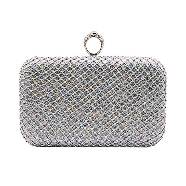 Silver Bling Rectangle Evening Clutch Crossbody Bag, is fit for all occasions and places. perfect for makeup, money, credit cards, keys or coins, and many more things. This handbag features a top Clasp Closure for security and contains a detachable shoulder chain that makes your life easier and trendier. Its catchy and awesome appurtenance drags everyone's attraction to you. Perfect gift ideas for a Birthday, Holiday, Christmas, Anniversary, Valentine's Day, etc.