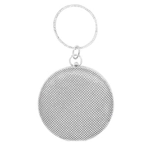 Silver  Bling Round Evening Tote Crossbody Bag. Show your trendy side with this awesome bag. Have fun and look stylish. Versatile enough for carrying straight through the week, lightweight to carry around all day. Perfect Birthday Gift, Anniversary Gift, Mother's Day Gift, Graduation Gift, Valentine's Day Gift.