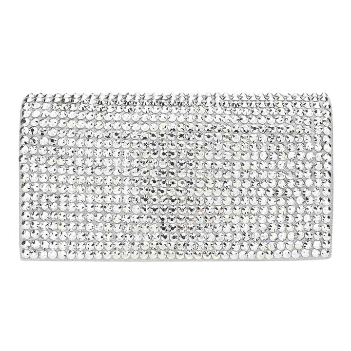 Silver Bling Studded Evening Clutch Crossbody Bag, is the perfect choice to carry on the special occasion with your handy stuff. It is lightweight and easy to carry throughout the whole day. You'll look like the ultimate fashionista while carrying this Crossbody Evening Bag. This stunning Bling Studded Clutch bag is perfect for weddings, parties, evenings, cocktail parties, wedding showers, receptions, proms, etc.